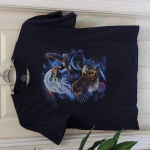 ODM It's About the Art Men's Navy Blue Short Sleeve Eagle Graphic Tee Size 3XL